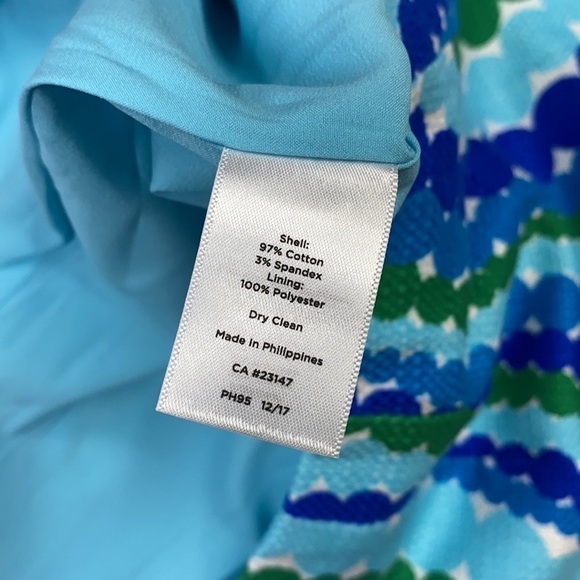 Talbots Wavy Dots Blue Green Pencil Skirt NWT 8P - Picture 6 of 8